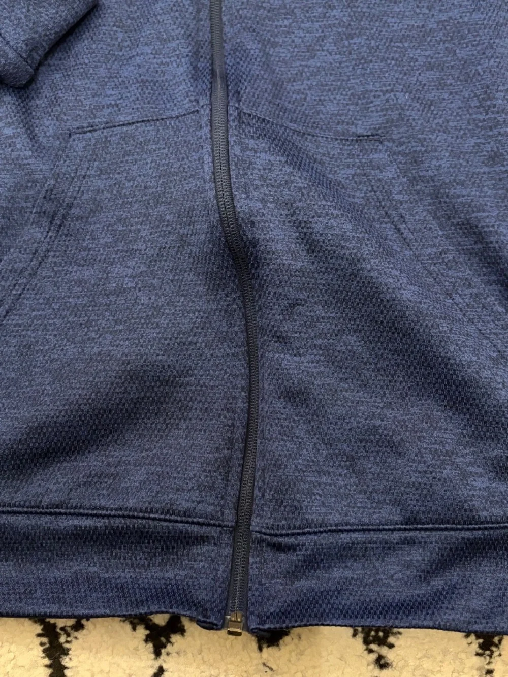 Adidas Athletics Team Issue Full-Zip Hoodie Sz L Navy Running Hiking Outdoors